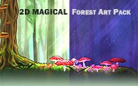 2D Magical Forest 4K Art Pack. Hand Drawn, Pastel Style!