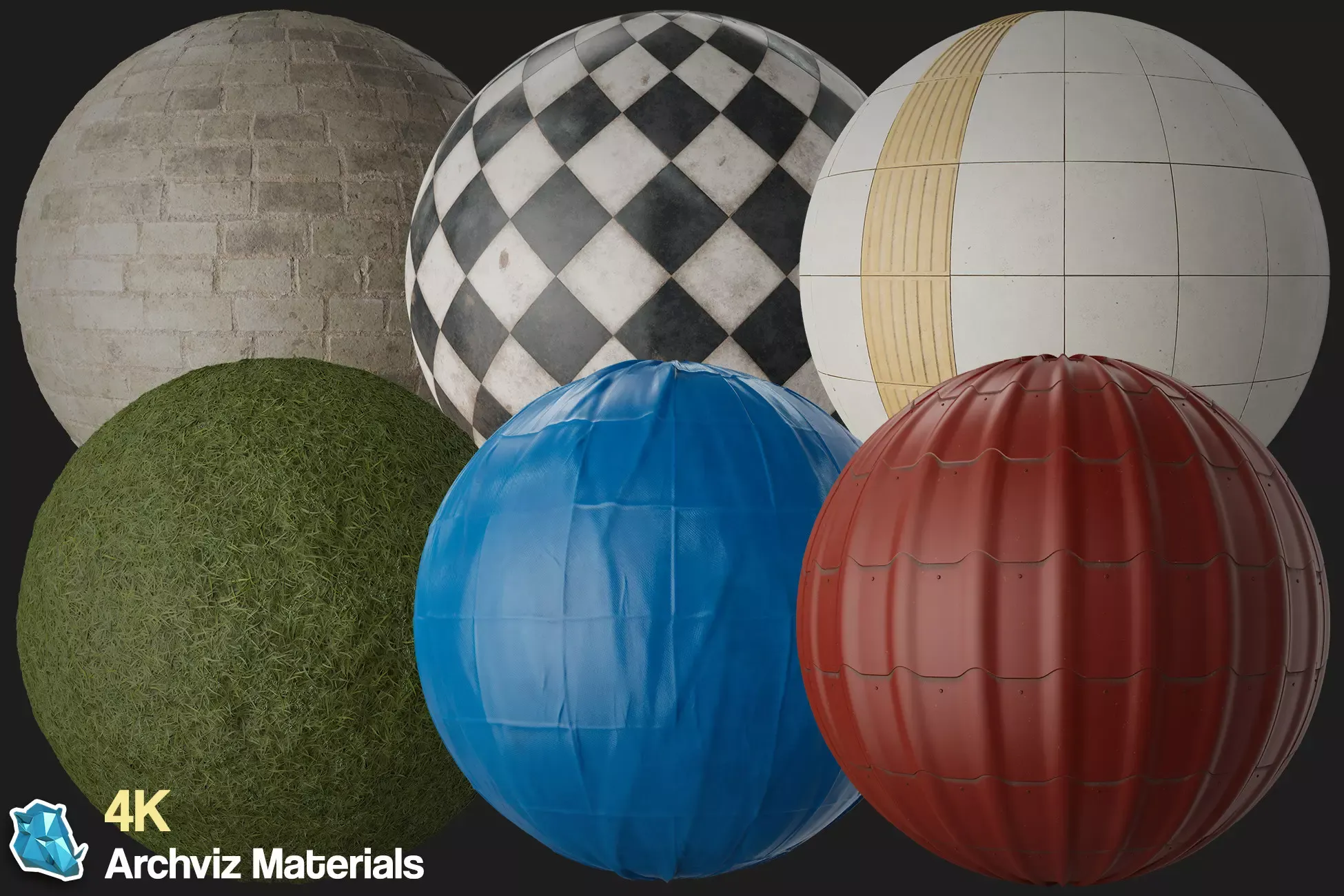 30 - 4K PBR Archviz Materials