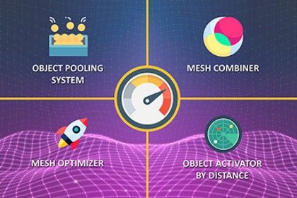 4 Optimization Tools in 1: Mesh Combiner Baker + Mesh Optimizer + Object Pooling