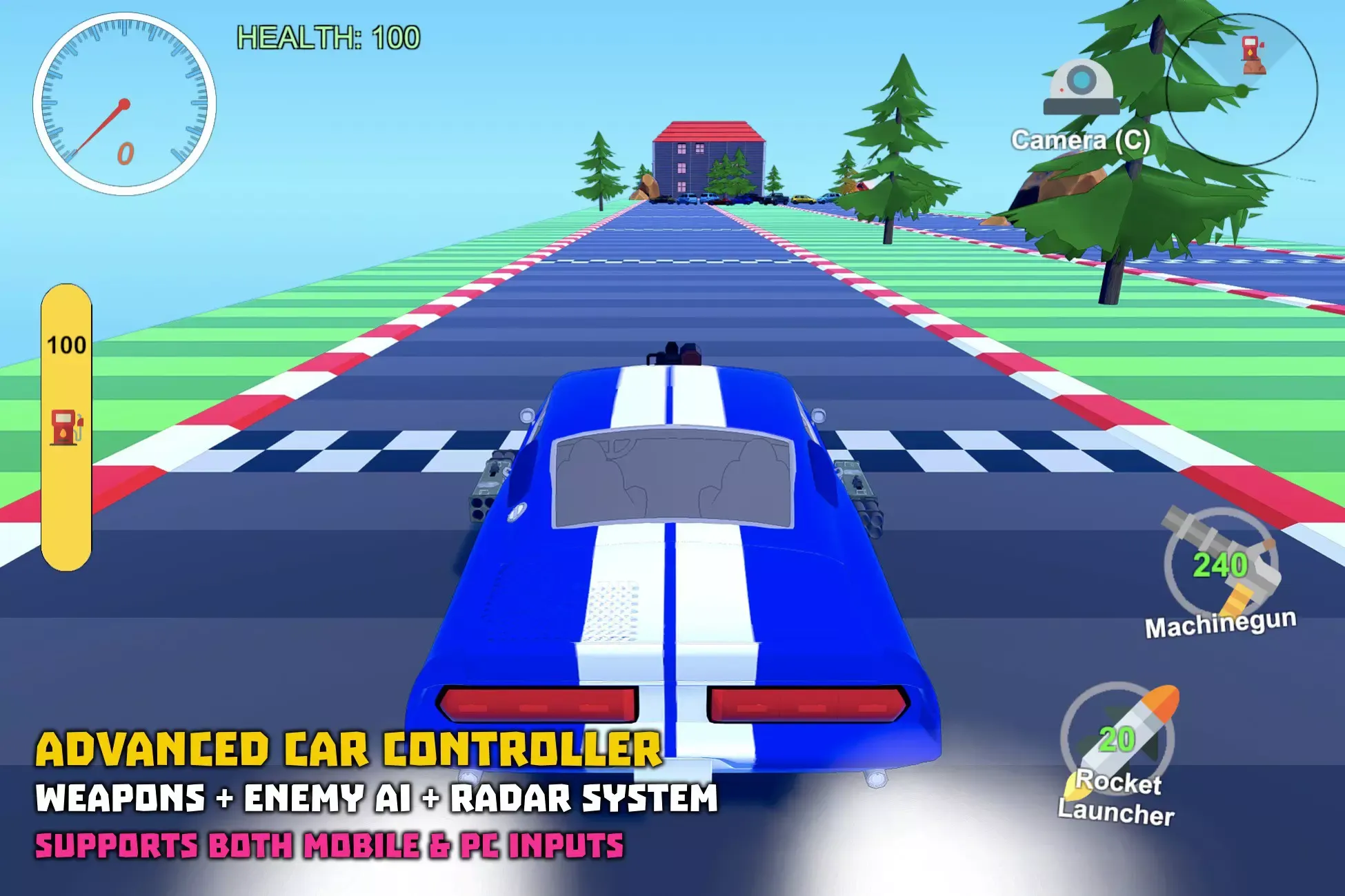 Car Controller with Shooting Capabilities for Both Mobile and PC