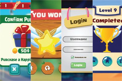 Combo of Awesome Game UI pack 8, 9, 10, 11, 12 and 13