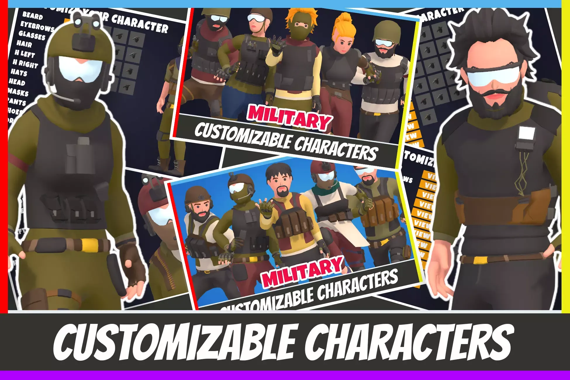 Customizable 3D Military Characters Pack Vol 1