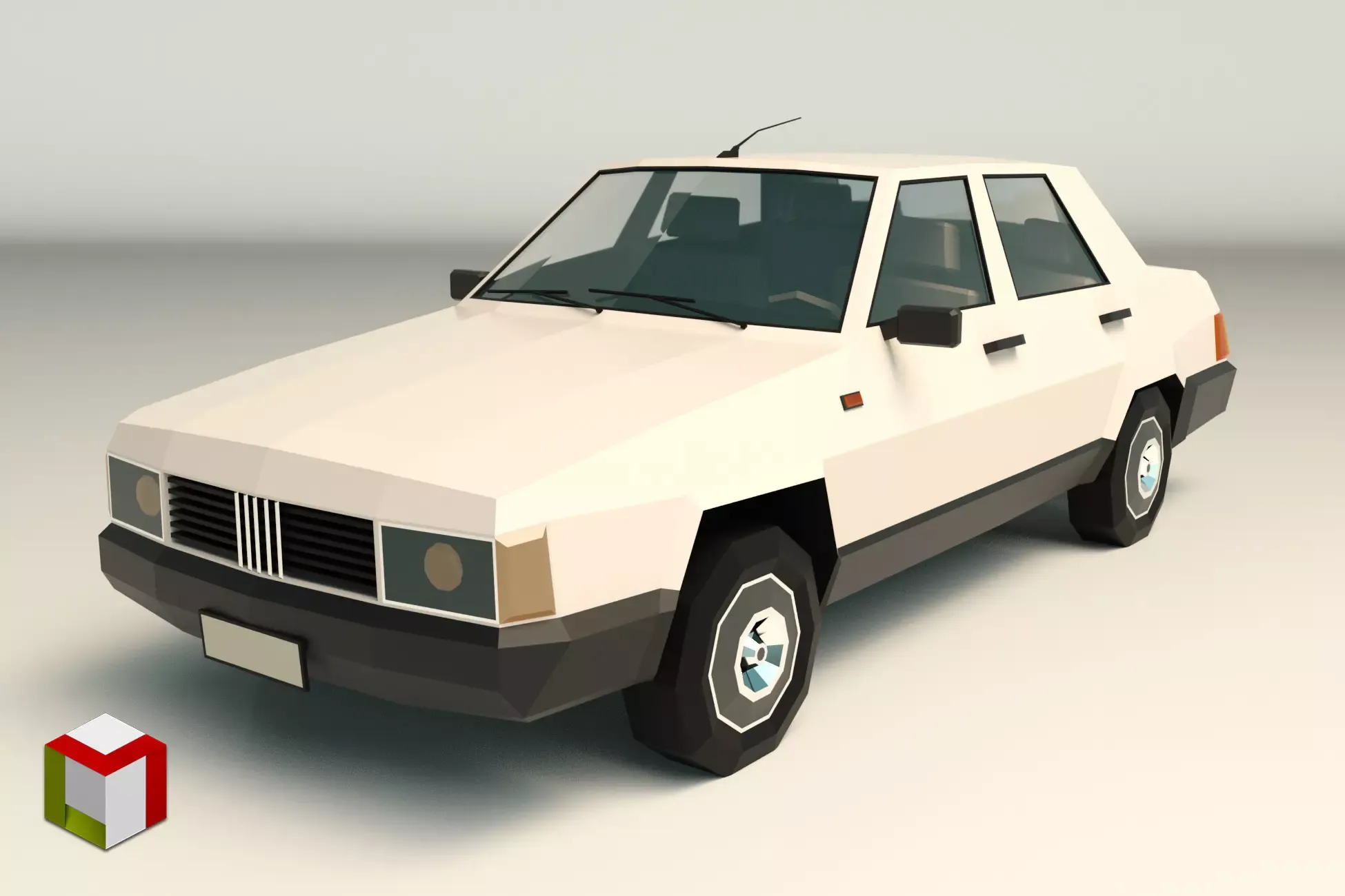 Low Poly Sedan Car 07