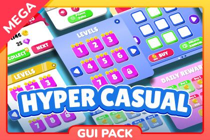 Mega Hyper Casual GUI Pack