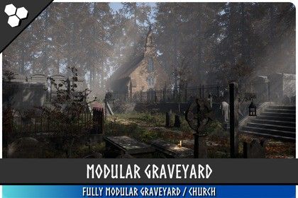 Modular Dark Fantasy Graveyard (Cemetery, Horror Cemetery, Horror Graveyard)
