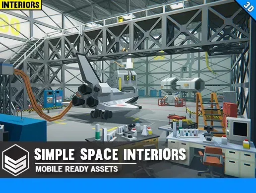 Simple Space Interiors - Cartoon Assets