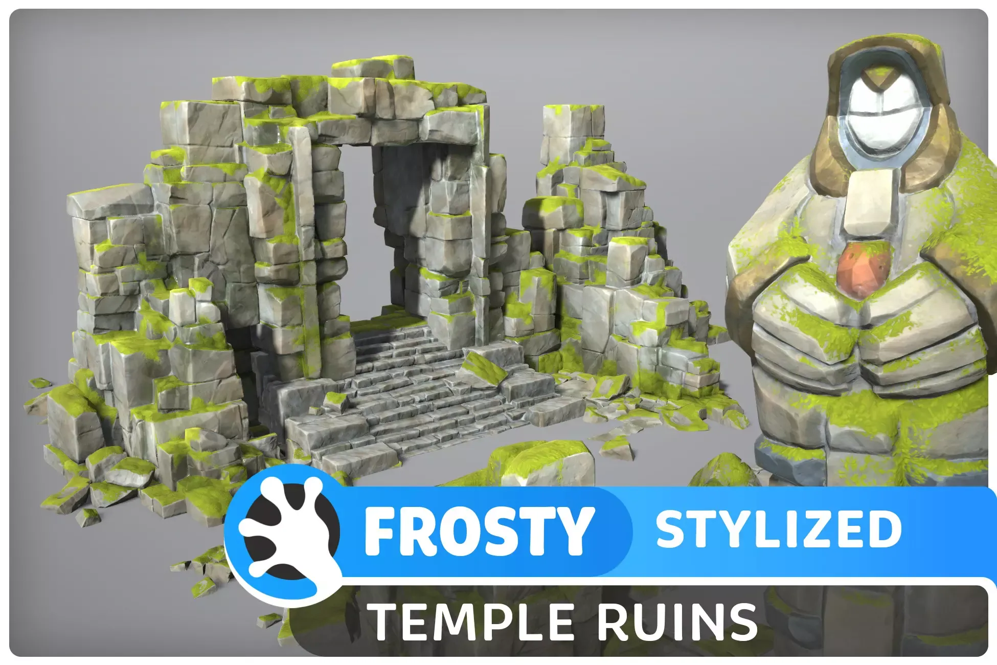 STYLIZED Temple Ruins - 3D Assets by FrostyFroggs