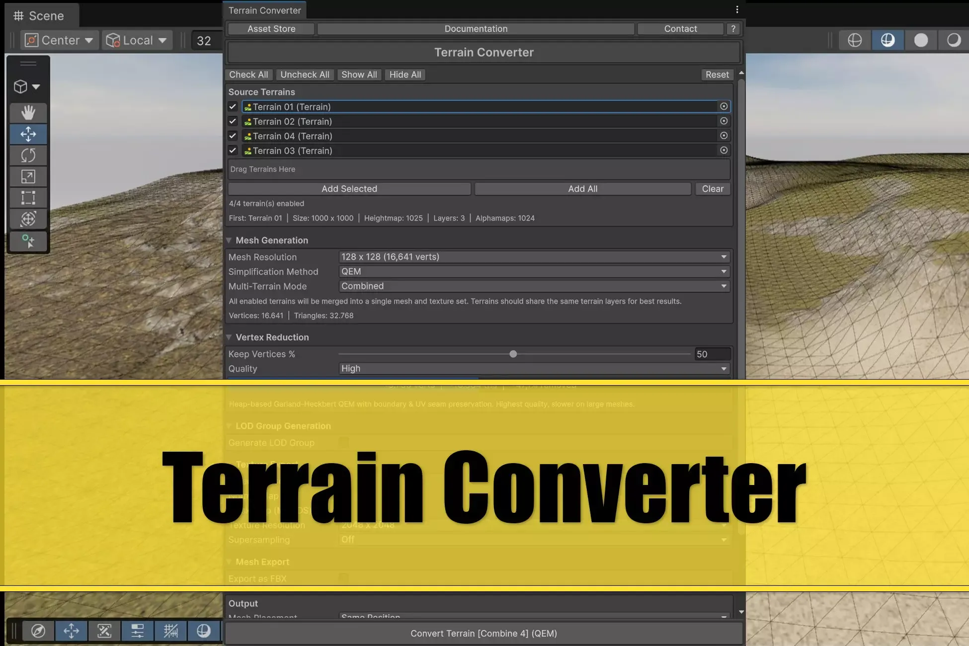 Terrain Converter - Terrain to Mesh for Unity 6, MicroVerse, Gaia Terrain
