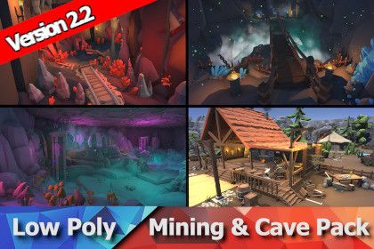 Ultimate Low Poly Mining, Cave & Blacksmith Pack - Ores, Gems, Props, Tools